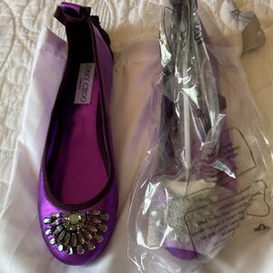Jimmy Choo Violet Flats with Jewel Accents
